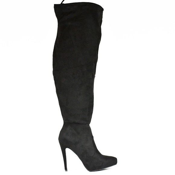 womens over the knee black boots